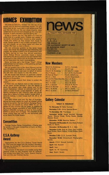 Canterbury Society of Arts News, number 22, November 1968