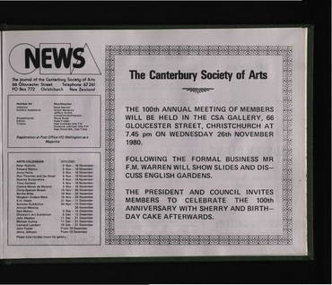 Canterbury Society of Arts News, number 94, November/December [1980]/January [1981]