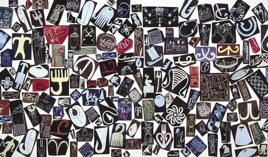Richard KilleenBook of the Hook1996. Acrylic on aluminium.Collection of Christchurch Art Gallery Te Puna o Waiwhetū, purchased 2000