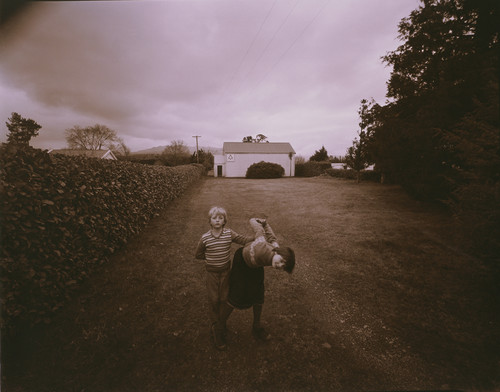 Laurence Aberhart Kamala and Charlotte in the grounds of the Lodge, Tawera, Oxford 1981. Collection of Christchurch Art Gallery Te Puna o Waiwhetū, gifted to the gallery by Laurence Aberhart 1982. Reproduced courtesy of the photographer