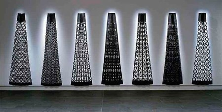 Lonnie Hutchinson Sista7 2003. Black building paper. Collection of Christchurch Art Gallery Te Puna o Waiwhetū, purchased 2003