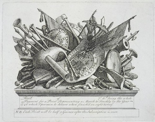 William Hogarth Trophy: A Stand Of Arms. Etching. Collection of Christchurch Art Gallery Te Puna o Waiwhetū, purchased 1972