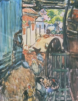 Frances Hodgkins A Barn in Picardy 1914. Watercolour. Christchurch Art Gallery Trust Collection