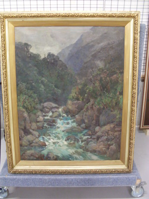Grace Butler 1886-1962 In the Otira Gorge (1925), oil on canvas. Collection Christchurch Art Gallery Te Puna o Waiwhetū, bequethed by Grace Adams, 2012.