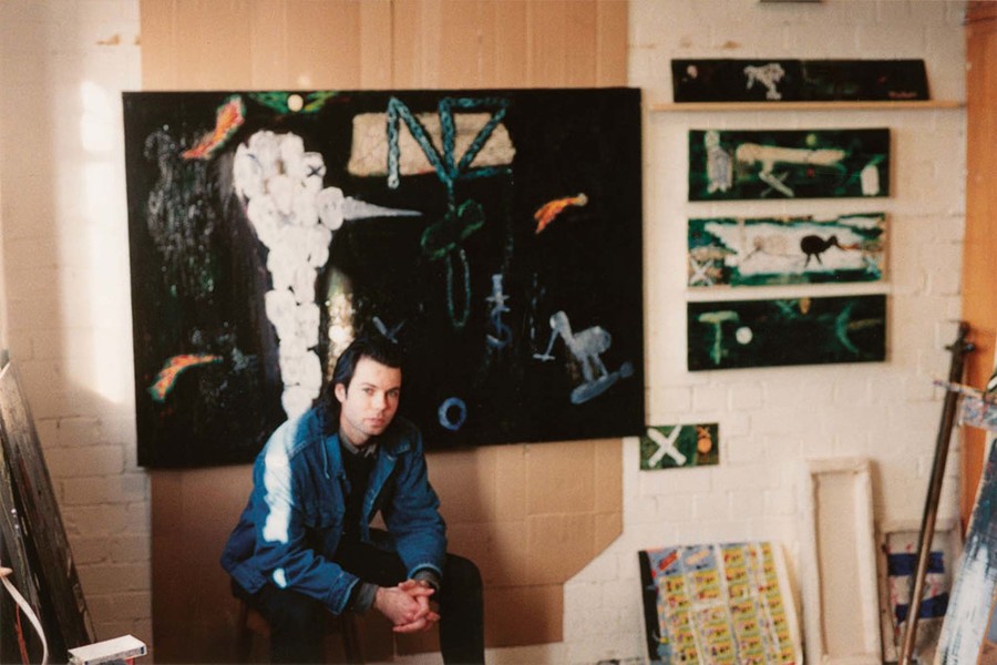 Tony de Lautour’s Colombo Street studio c.1993. Photo: Shaun Murphy. Image courtesy Tony de Lautour