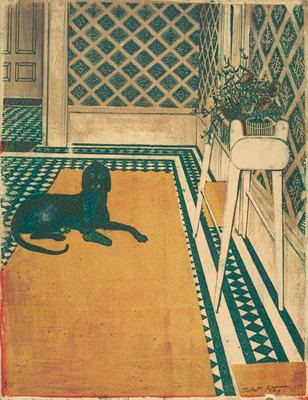 Juliet Peter The Landlady's Dog. Lithograph.  Donated from the Canterbury Public Library Collection, 2001
