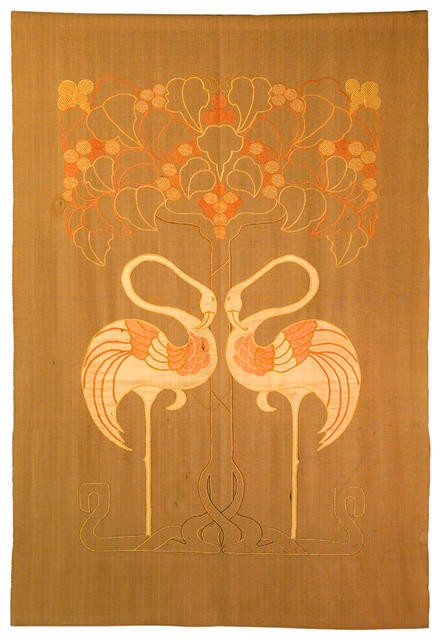 Flamingo design appliqué hanging by Doris Tutill