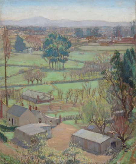 Viola Macmillan Brown Notariello Across the Plains 1931. Collection of Christchurch Art Gallery Te Puna o Waiwhetū, gift of Antonietta Baldacchino and Felicity Brichieri-Colombi 2007