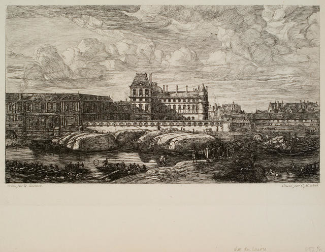 Vue de l’ancien Louvre du côté de la Seine, 1651