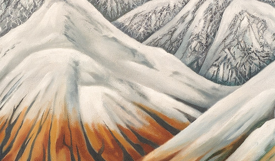 Leo Bensemann Pass in Winter (detail) 1971. Oil. Collection of Christchurch Art Gallery Te Puna o Waiwhetū. Harry Courtney Archer estate, 2002. Reproduced with permission