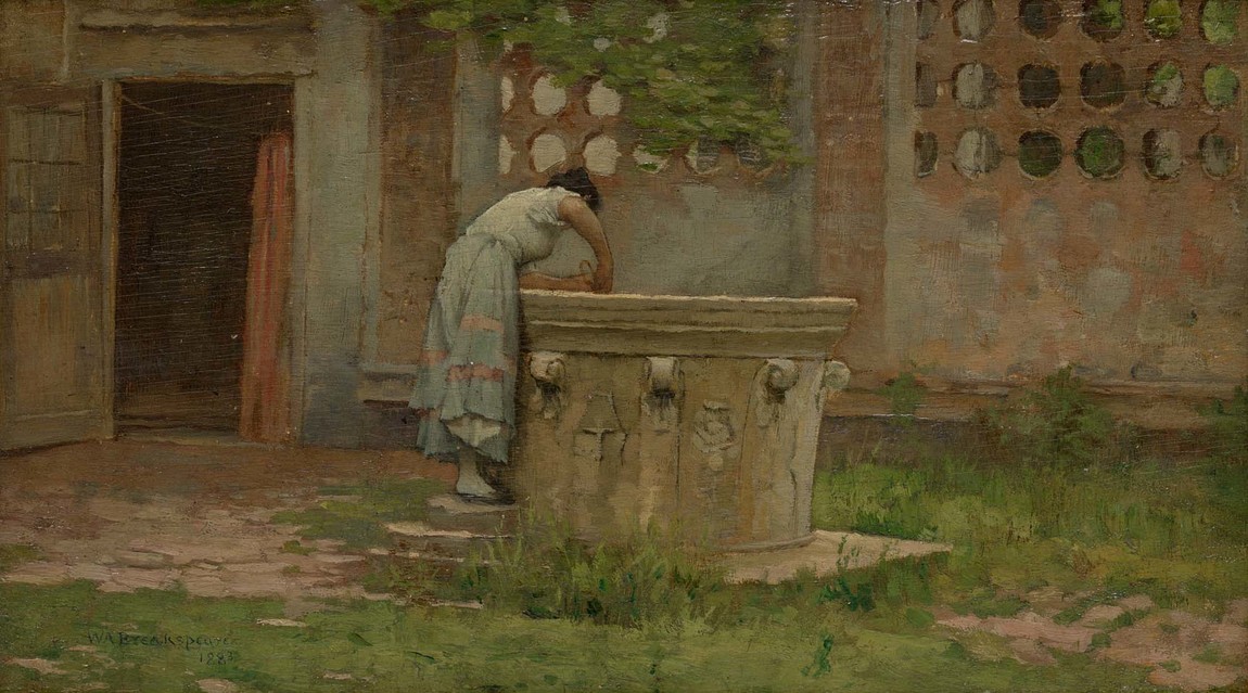 William A. Breakspeare The Fountain 1883. Oil on wood panel. Collection of Christchurch Art Gallery Te Puna o Waiwhetū, presented by the family of James Jamieson 1932