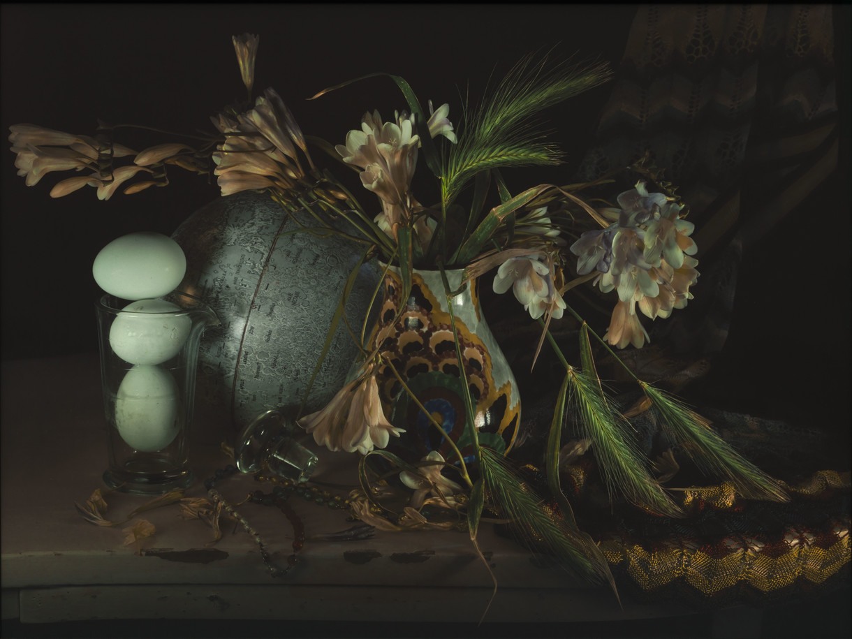 Fiona Pardington’s Still Life with Barley Grass and Freesia, Waiheke