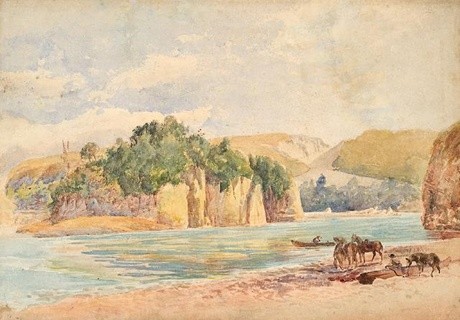 Edwyn Temple Rakaia Gorge. Collection Christchurch Art Gallery Te Puna o Waiwhetū, purchased with assistance from the Olive Stirrat bequest 2004