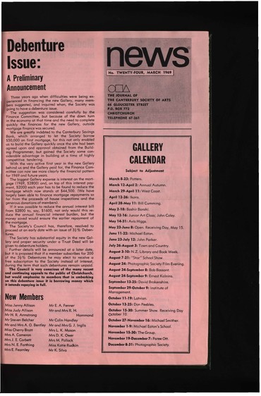 Canterbury Society of Arts News, number 24, March 1969