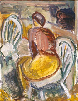Sir Toss Woollaston Two White Chairs. Oil on board. Collection of Christchurch Art Gallery Te Puna o Waiwhetū, donated from the Canterbury Public Library Collection, 2001