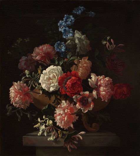 Jan Frans van Son Flowers in a Vase c. 1685. Oil on canvas. Collection of Christchurch Art Gallery Te Puna o Waiwhetū, purchased with assistance from the National Art Collections Fund of Great Britain, 1973