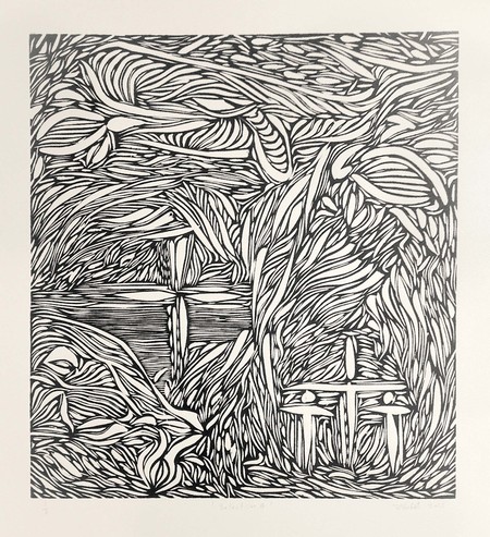 Josh Bashford Selection 3 2015. Woodcut on paper. Reproduced with permission, image courtesy of the artist