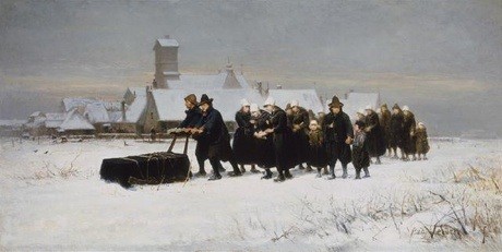 Petrus van der Velden The Dutch funeral 1875. Oil on canvas. Collection of Christchurch Art Gallery. Gifted by Henry Charles Drury van Asch, 1932