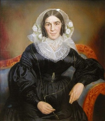 Laurent Joseph Olivier Portrait of Madame Justine Delcour 1840. Oil on canvas. Collection of Christchurch Art Gallery Te Puna o Waiwhetū, purchased 1971  
