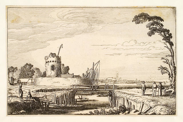 May - Canal Landscape With Ruined Tower