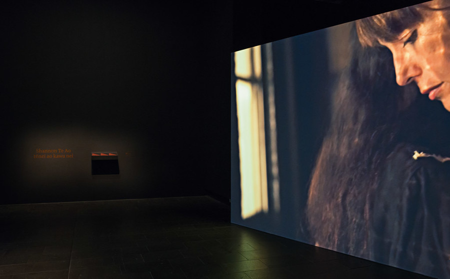 Shannon Te Ao Untitled (malady) (installation view) 2016. HD video, single-channel, 13:16min, colour. Courtesy of the artist and Robert Heald Gallery, Wellington