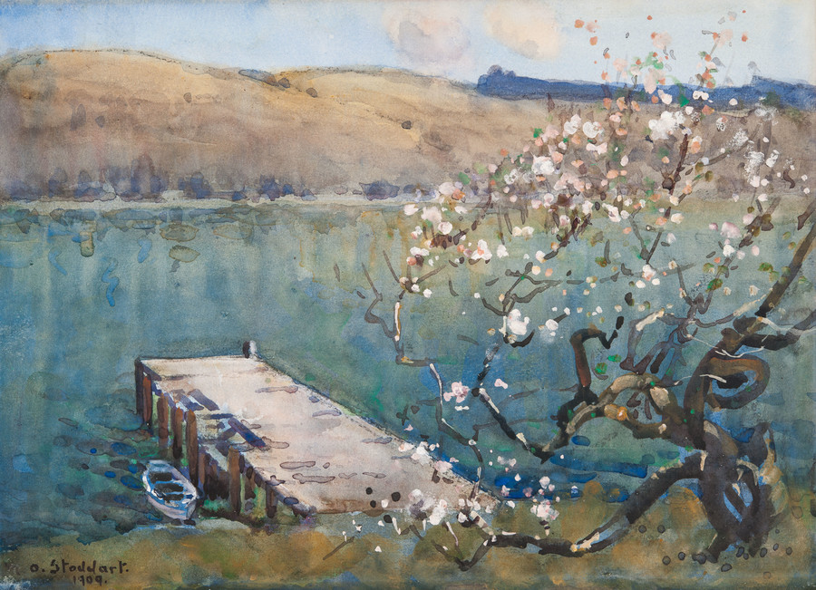 Margaret Stoddart Diamond Harbour 1909. Watercolour. Christchurch Art Gallery Trust Collection