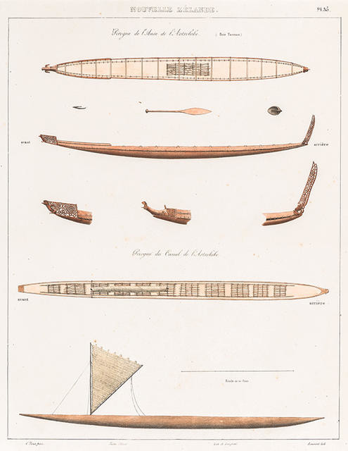 Nouvelle-Zélande. Pirogue de L'Anse de l'Astrolabe