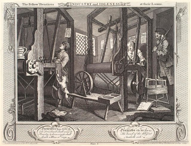 Industry And Idleness The Fellow ’Prentices At Their Looms (Plate I)