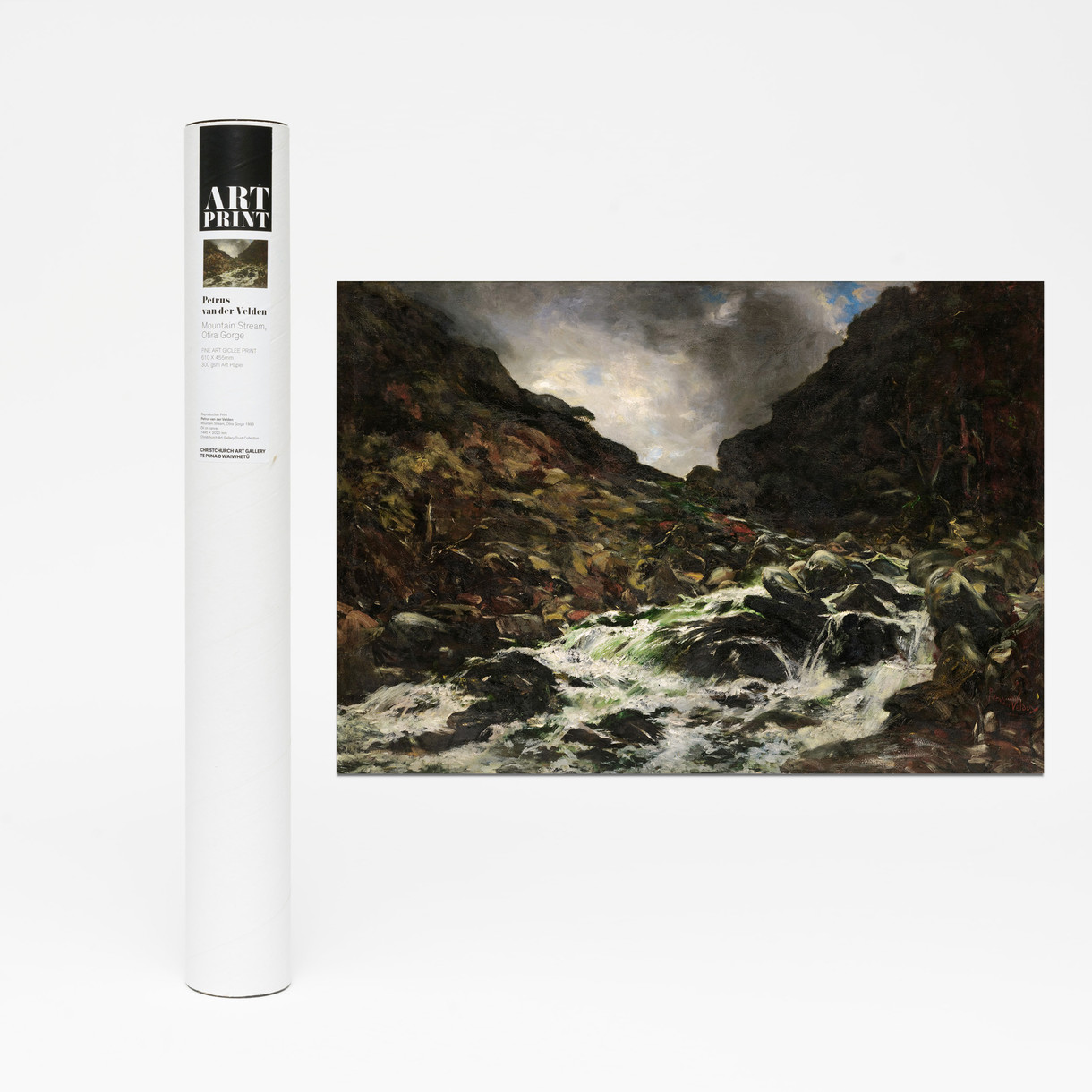 Petrus van der Velden Mountain Stream, Otira Gorge Poster Print