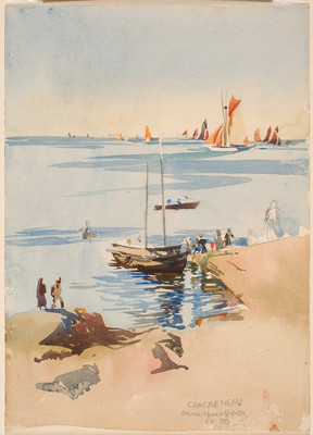 Olivia Spencer Bower Concarneau. Watercolour on paper. Collection of Christchurch Art Gallery Te Puna o Waiwhetū, purchased 1999. Reproduced courtesy of the trustees of the Olivia Spencer Bower Foundation