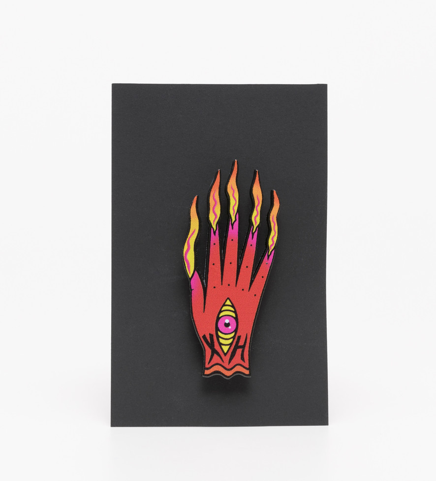 Xoë Hall Flaming Hand Enamel Pin