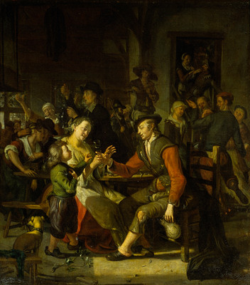 Jan Steen Scene In A Tavern c.1672 oil on canvas. Presented by the Canterbury Society of Arts, 1932