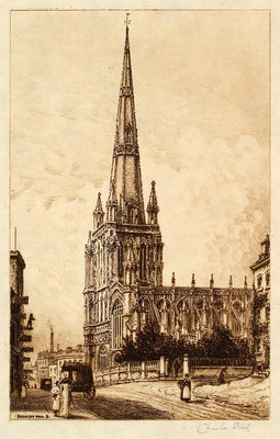 Charles Brooke Bird Redcliff from N.E. Ecthing. Collection of Christchurch Art Gallery Te Puna o Waiwhetū