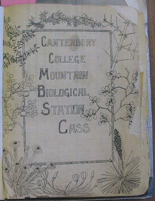 Cover of the Canterbury College Mountain Biological Station, Cass visitors book.