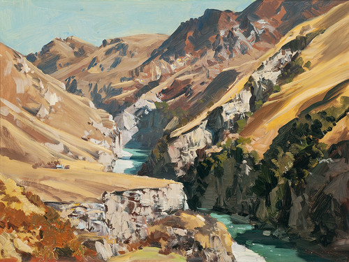 Douglas Badcock Skipper's Canyon, Shotover River. Collection of Christchurch Art Gallery Te Puna o Waiwhetū, gift of J.L. Hay Charitable Trust 1962