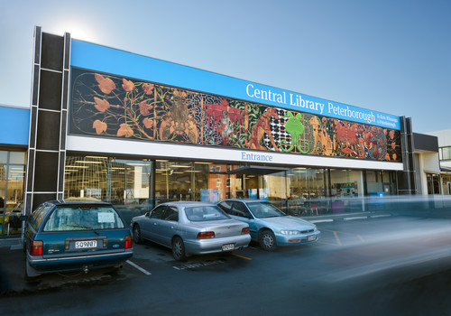 Richard Killeen The inner binding 2012. Translucent vinyl. Courtesy of the artist. A Christchurch Art Gallery Outer Spaces project in association with Christchurch City Libraries