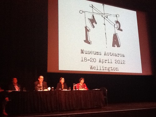Director Jenny Harper on stage at the Museums Aotearoa conference