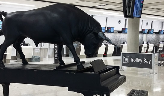 Michael Parekowhai's Chapman's Homer 2011 installed in Christchurch International Airport