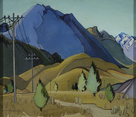 Louise Henderson Plain and Hills 1936. Oil on canvas. Collection of Christchurch Art Gallery Te Puna o Waiwhetū, purchased 2003