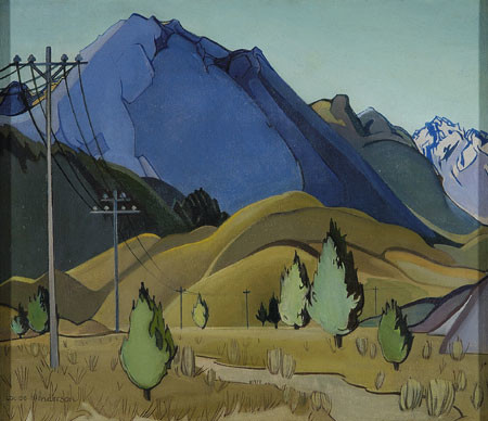 Louise Henderson Plain and Hills 1936. Oil on canvas. Collection of Christchurch Art Gallery Te Puna o Waiwhetū, purchased 2003