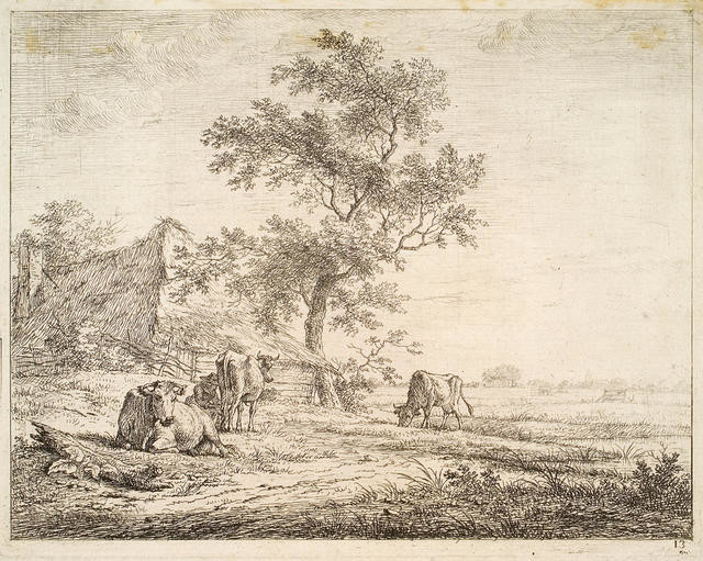 Landscape with Farm and Cows