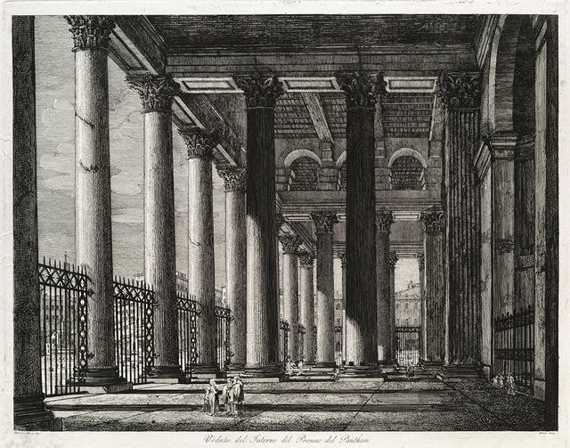 Veduta del Interno del Pronao del Pantheon