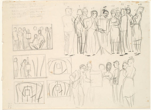 Compositional studies for ‘Homage to Frances Hodgkins’