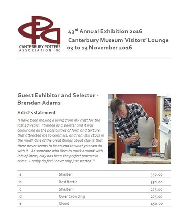 Canterbury Potters Association exhibition 2016