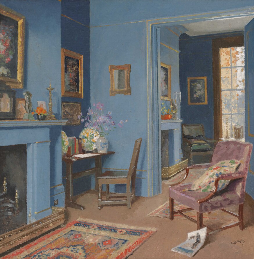 James Durden A Blue Room in Kensington c. 1930. Oil on canvas. Collection of Christchurch Art Gallery Te Puna o Waiwhetū, presented by a group of Christchurch citizens, 1932