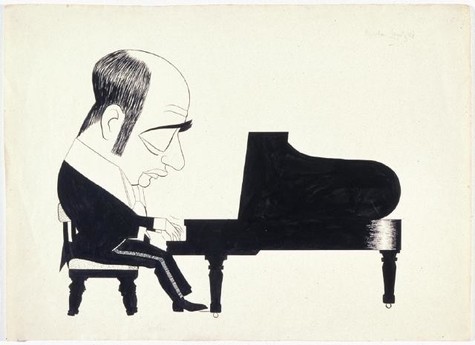 Leo Bensemann Mischa Levitzki undated. Ink. Collection of Christchurch Art Gallery Te Puna o Waiwhetū, presented to the Gallery by Mary Bensemann 1995