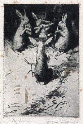 Richard Wallwork The Trio 1910. Etching. Collection of Christchurch Art Gallery Te Puna o Waiwhetū, purchased 2002