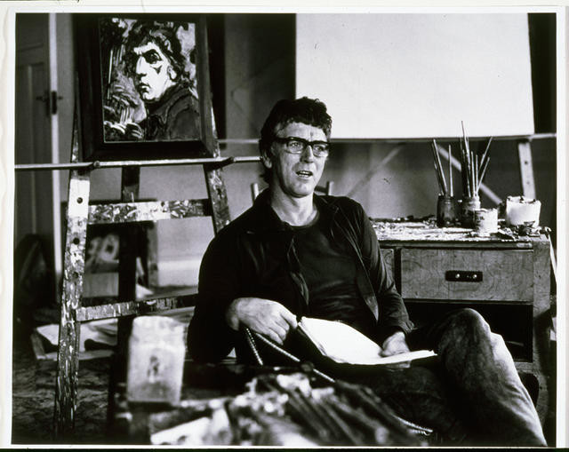 Alan Pearson - The artist’s studio with self portrait