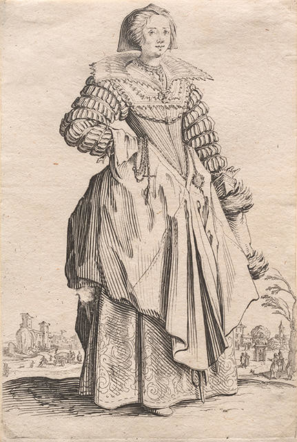 La Dame à la Grande Collerette et à la Coiffe Retombant en Arrière (The Lady with a Large Collar and a Headdress that Falls to the Back), from La Noblesse de Lorraine (The Nobility of Lorraine)