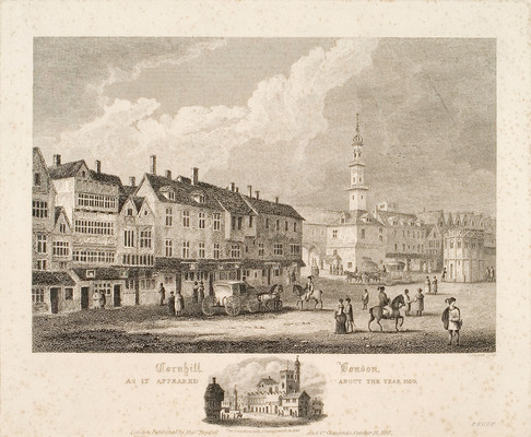Bartholomew Howlett (1767-1827) Cornhill, London, As It Appeared About The Year 1630 Collection Christchurch Art Gallery Te Puna o Waiwhetū. Sir Joseph Kinsey bequest
